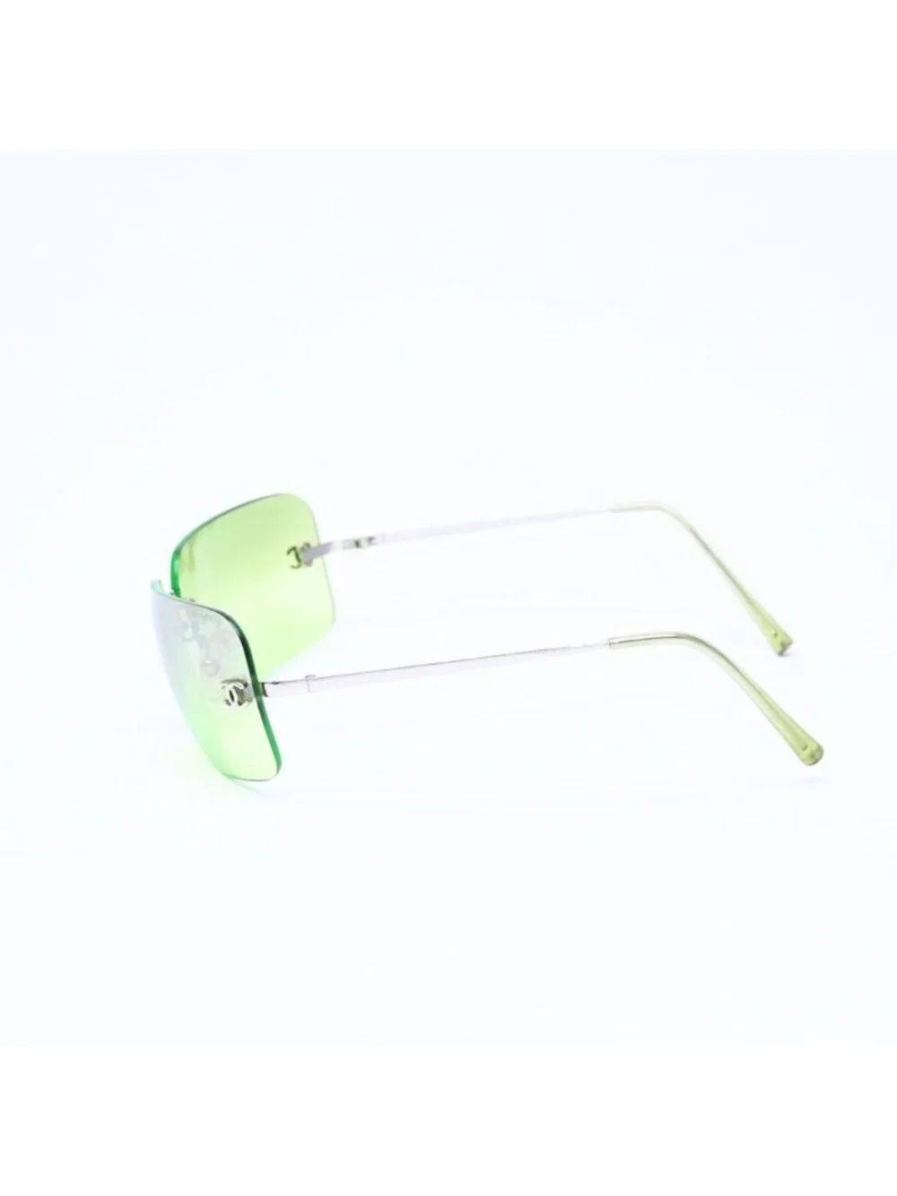 Chanel Rimless Sunglasses Eyewear CC Logo Green